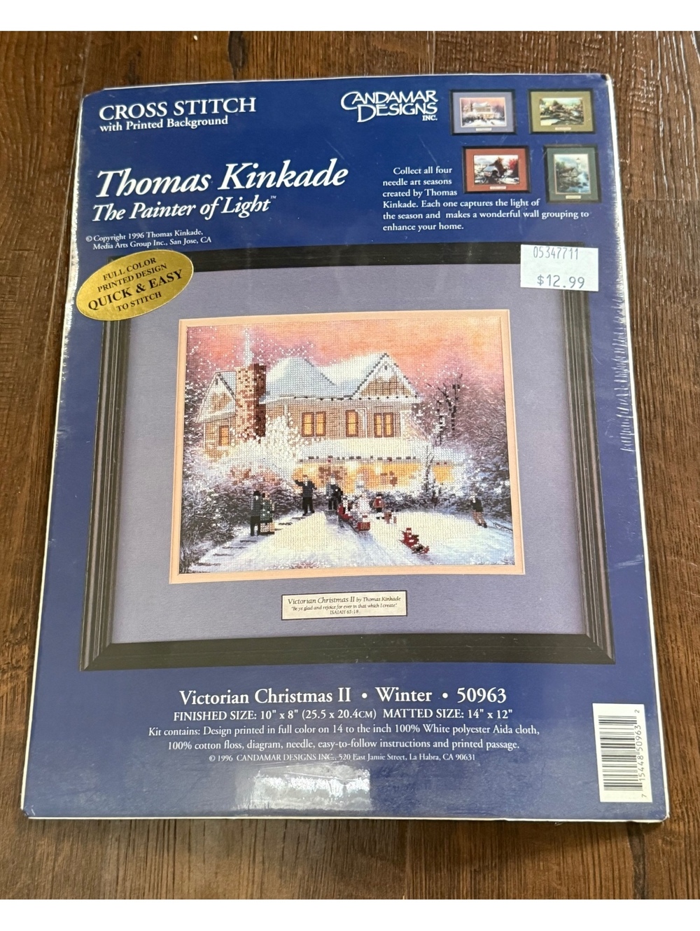 Thomas Kinkade Victorian Christmas II Winter Cross Stitch Kit Candamar 1996